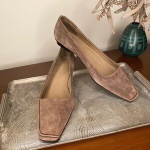 Mocha Brown Suade Delman loafers